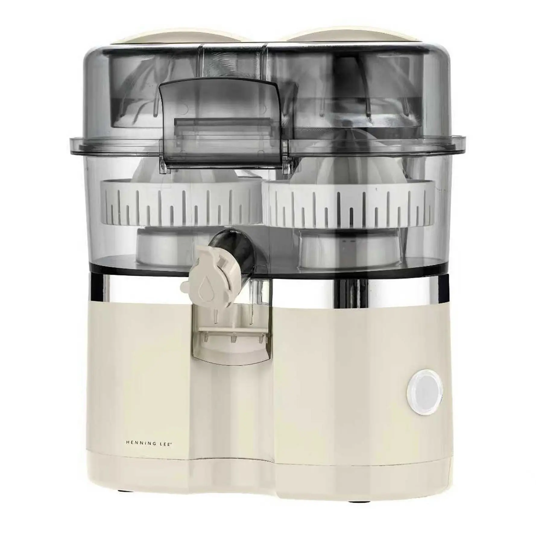 Dual-Head Electric Citrus Juicer with Built-In Slicer