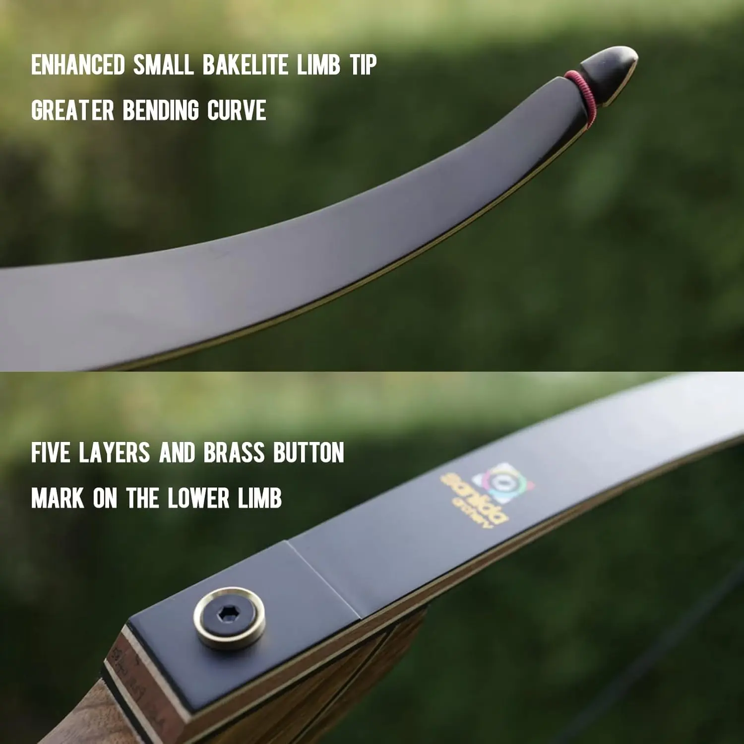 X9 New 58" RTH Standard Recurve Bow and Arrow Set for Adults and Hunters, Wooden Takedown Recurve Bow Package for Outdoor and Practice 25-60 Lbs