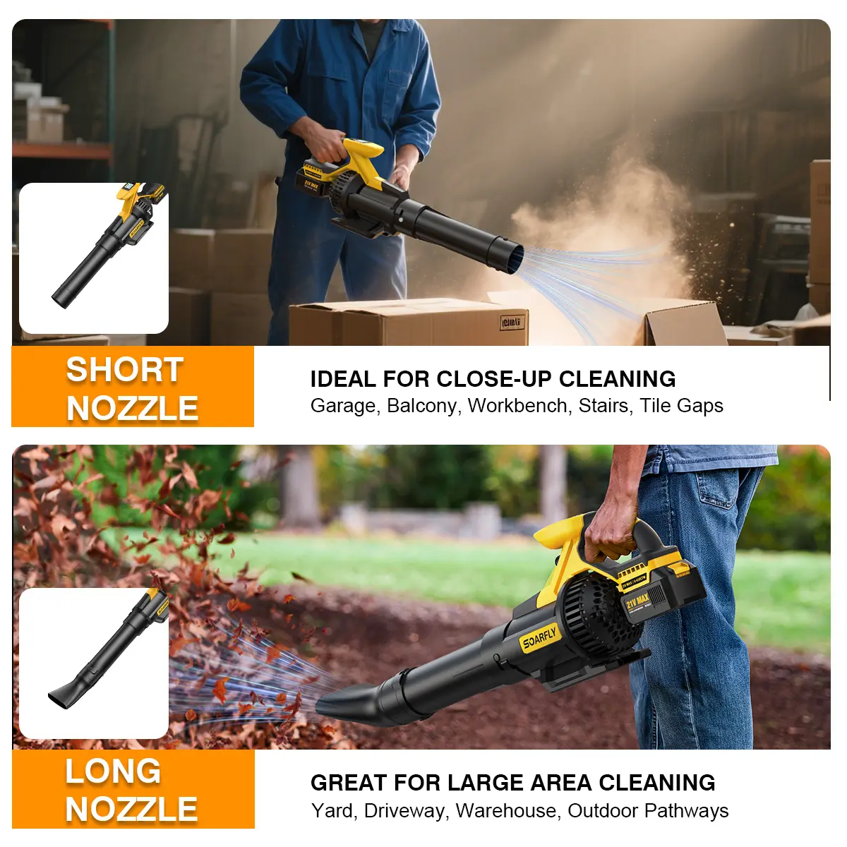 Leaf Blower, Cordless Electric Leaf Blower, 650CFM/130MPH Handheld Blower, 2×4.0Ah Batteries, Fast Charger, 3 Speed Modes for Lawn Care, Leaves, Dust and Snow