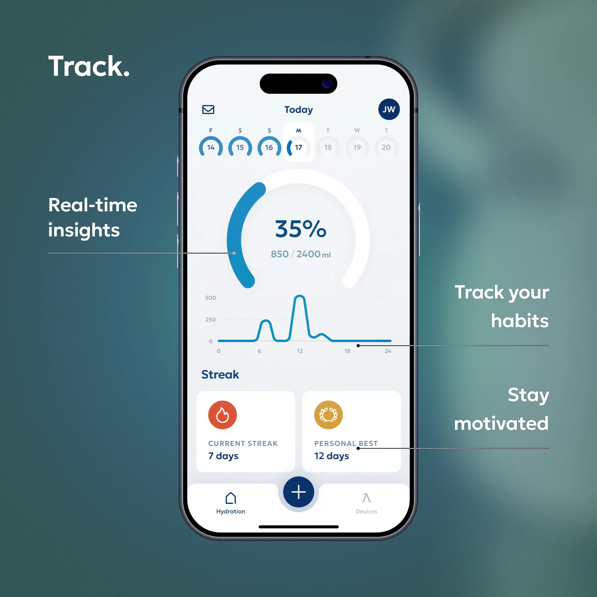Self Cleaning Water Bottle - UV Water Purifier with Filter Straw, Smart App Hydration Tracking, Insulated Stainless Steel
