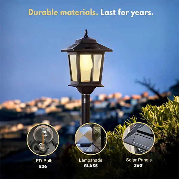 2-Pack Solar Lamp Posts | Waterproof Outdoor Floor Lights for Patio & Garden