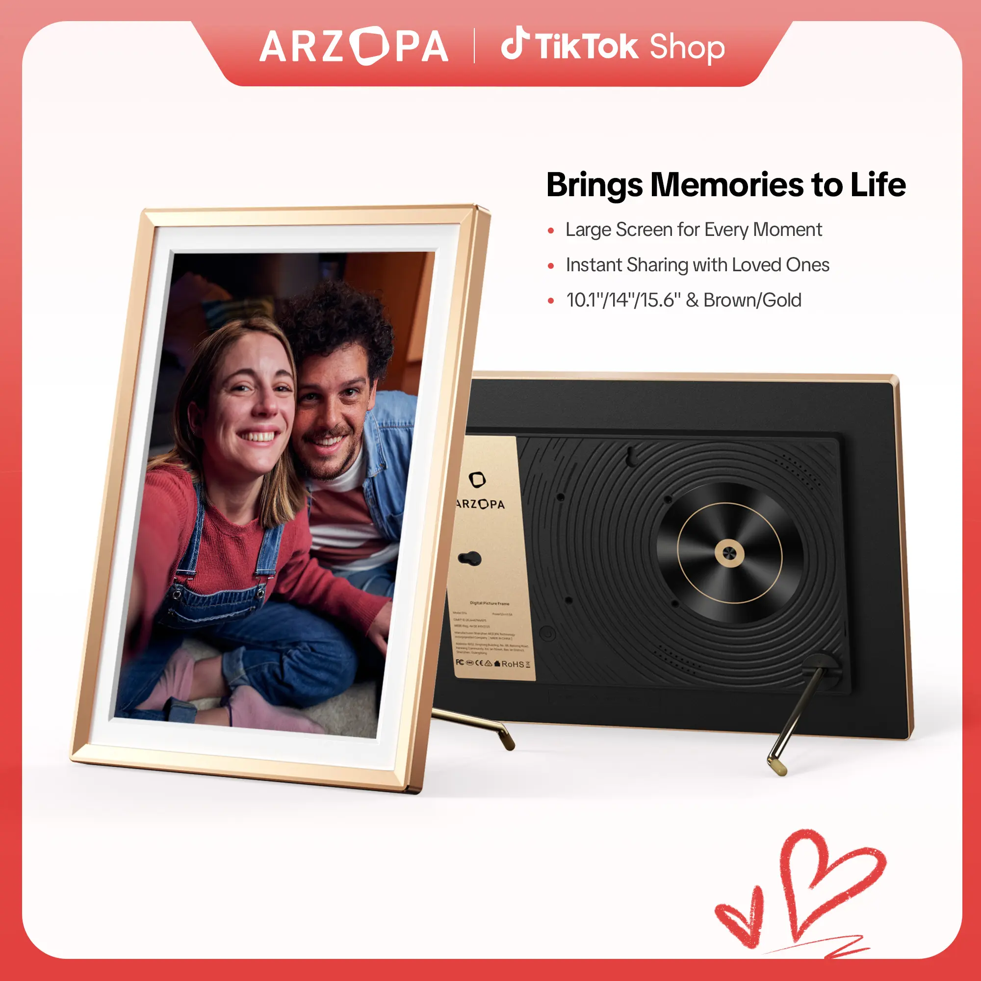 WiFi Digital Photo Frame – Touchscreen Smart Frame for Instantly Sharing Photos & Videos with Unlimited Cloud Storage