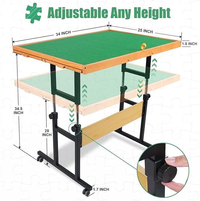 LAST DAY CLEARANCE – Puzzle Table with Legs for Comfortable Puzzle Building & Easy Storage
