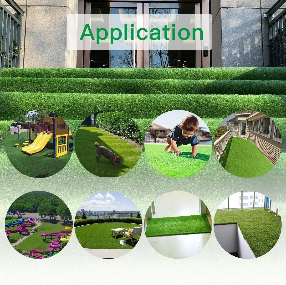 Realistic Artificial Grass Turf -5FTX10FT(50 Square FT), Thick Fake Grass Pet Dog Mat Pad with Drain Holes