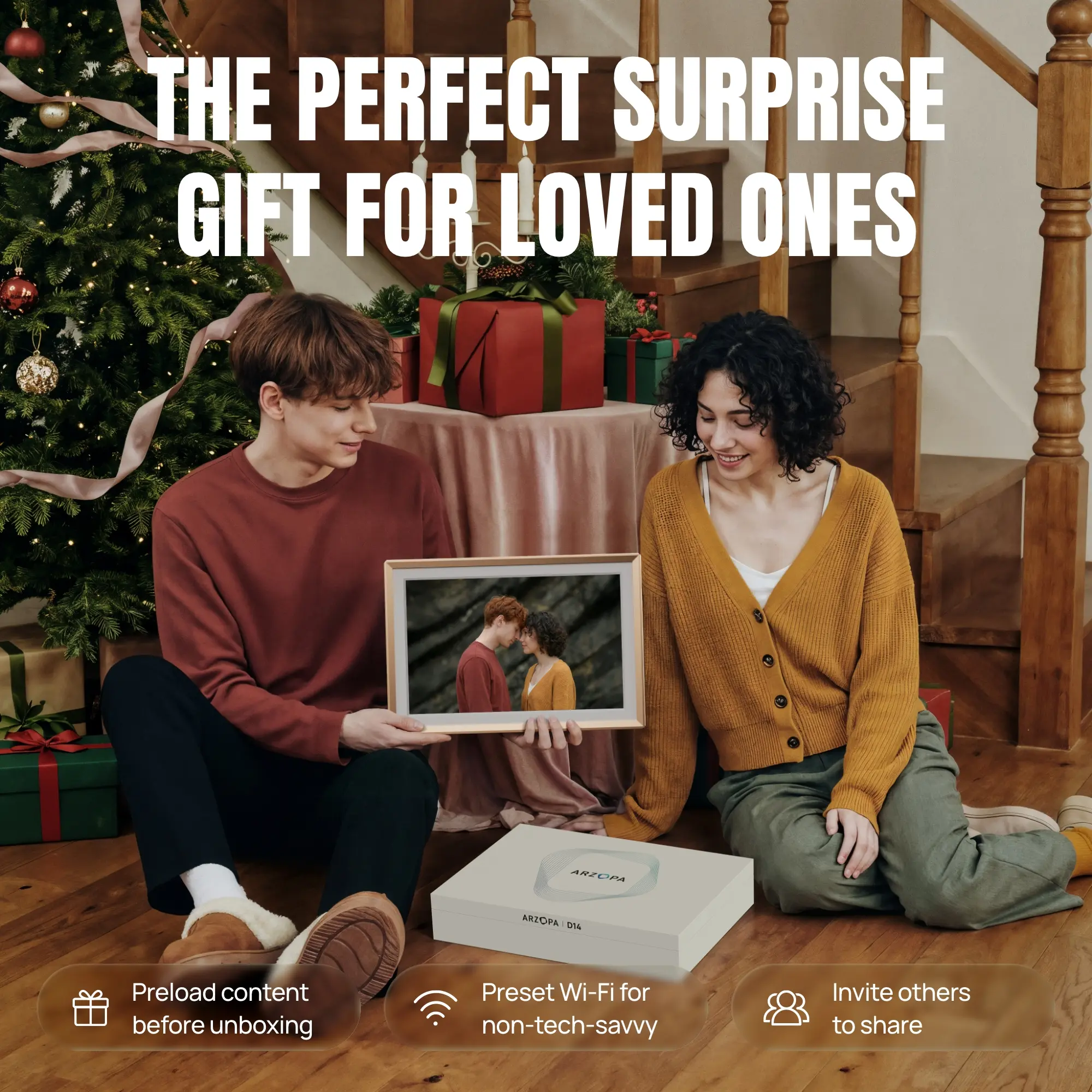 WiFi Digital Photo Frame – Touchscreen Smart Frame for Instantly Sharing Photos & Videos with Unlimited Cloud Storage