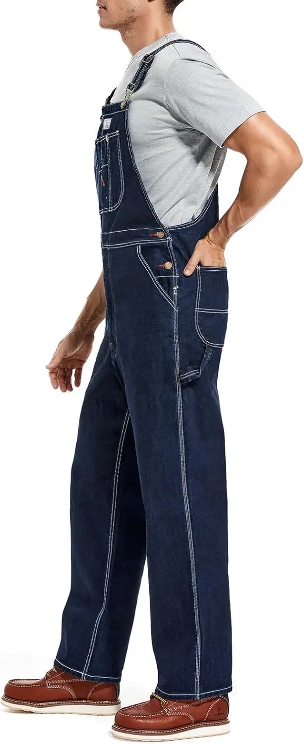 Men's 4-Pack Flex Denim Bib Overalls — Adjustable & Utility Ready