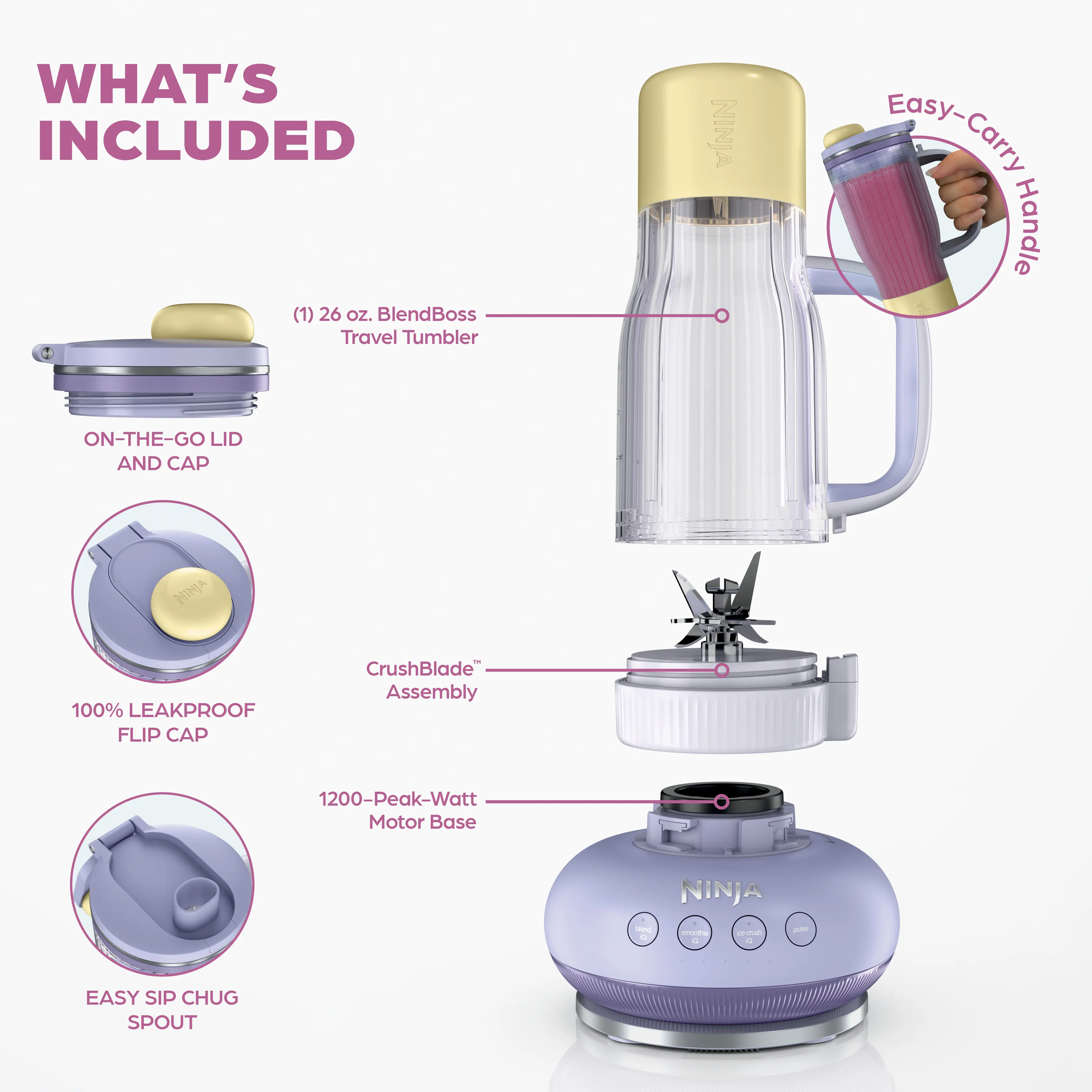 Tumbler Blender with 26oz Travel Tumbler & Removable Straw - DB351