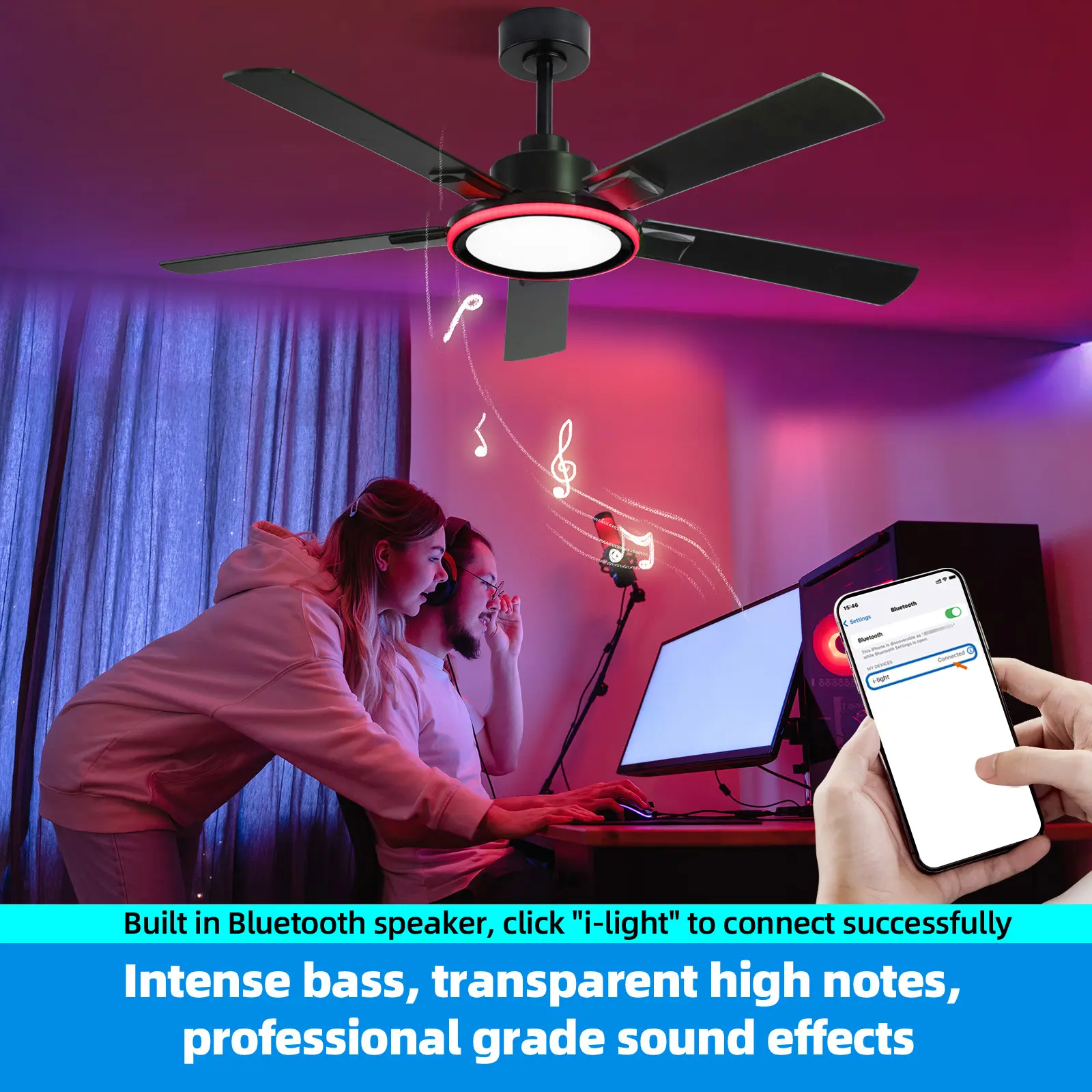 52" Ceiling Fan with Lights,