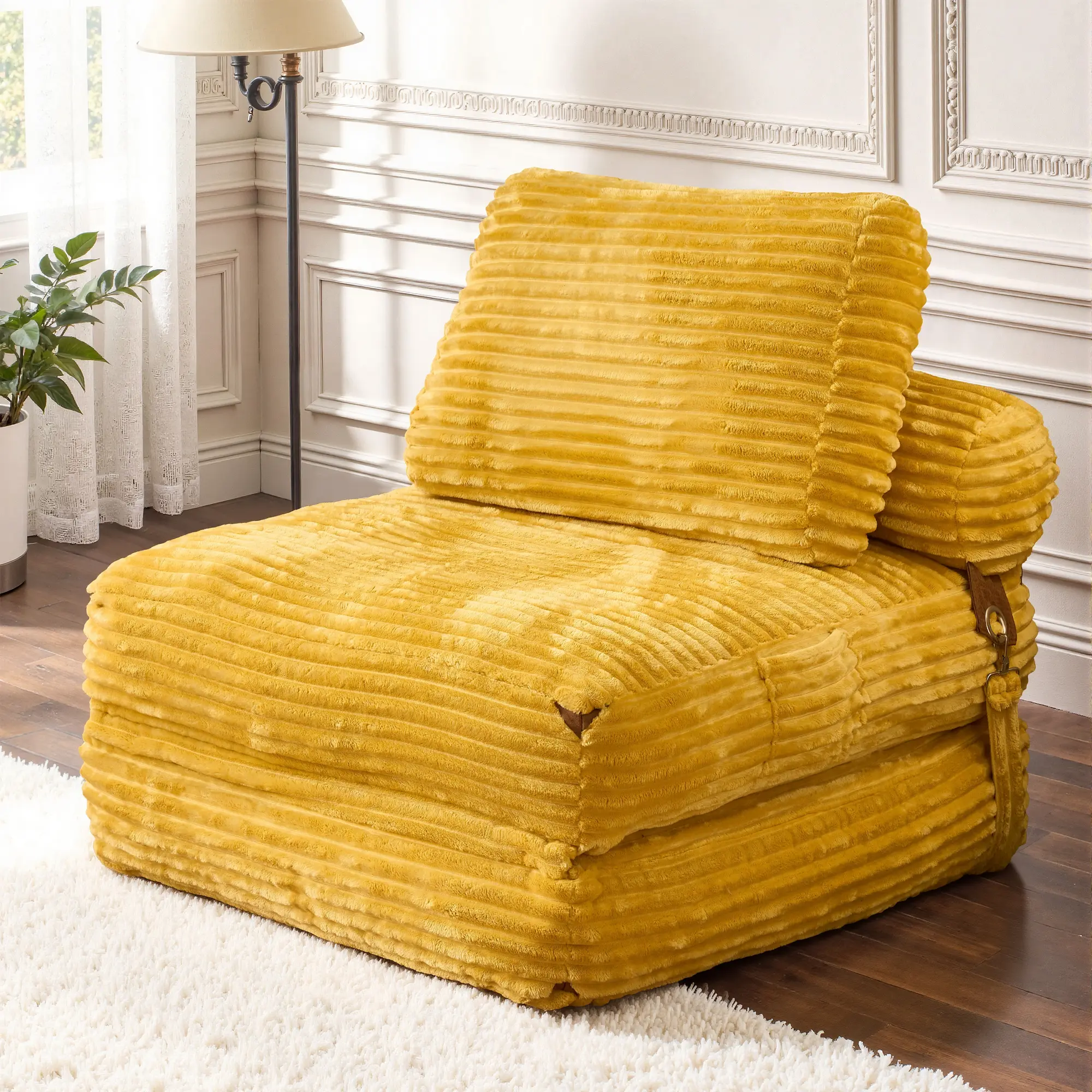 Foldable Cloud Sofa Bed,Convertible Sleeper Chair with Pillow Foldable Mattress with Back Support, Portable Fold Out Chair Bed Comfy Floor Sofa Lounge for Living Room Bedroom