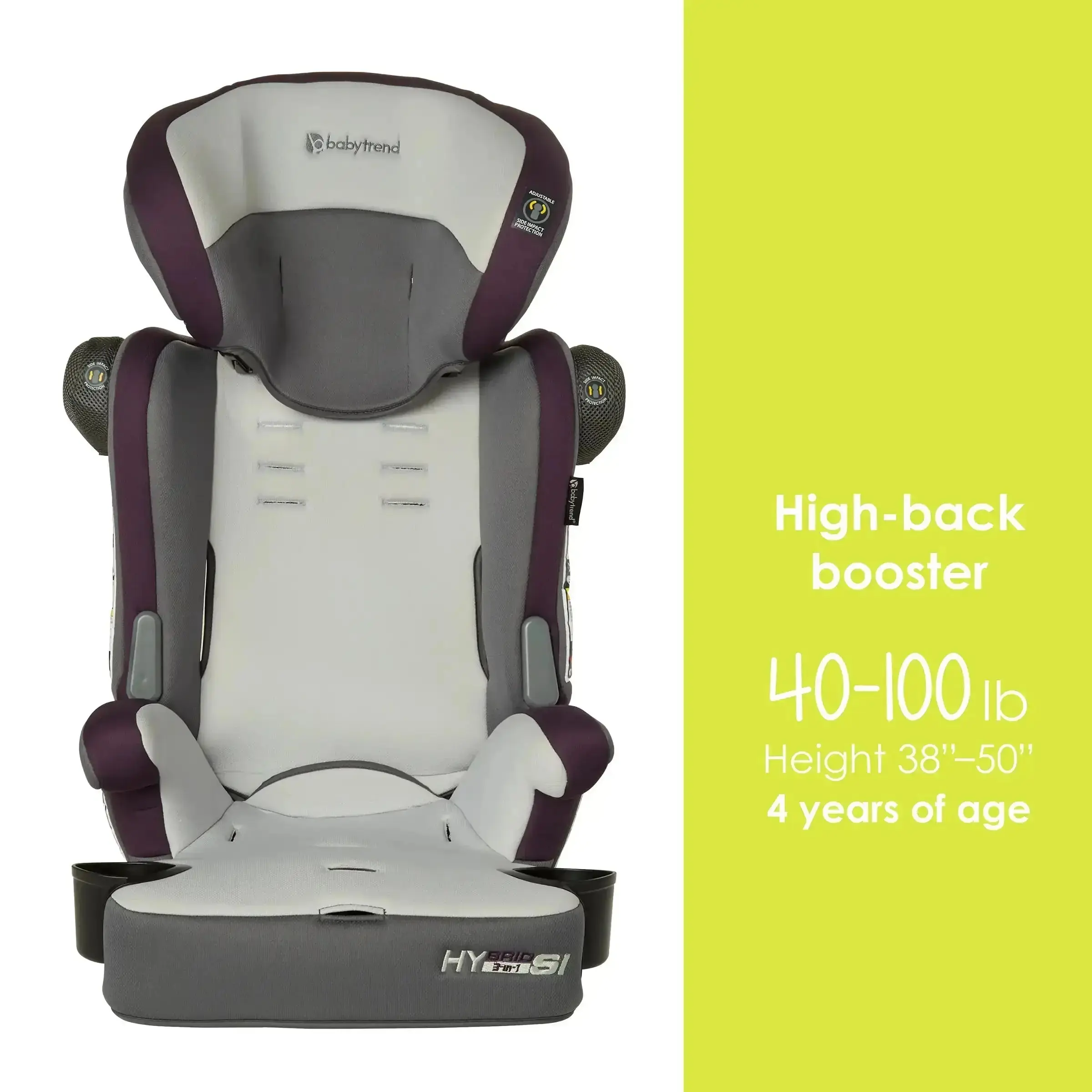 3-in-1 Booster Car Seat with Side Impact Protection & Reversible Inserts Forward Facing Cup Holders
