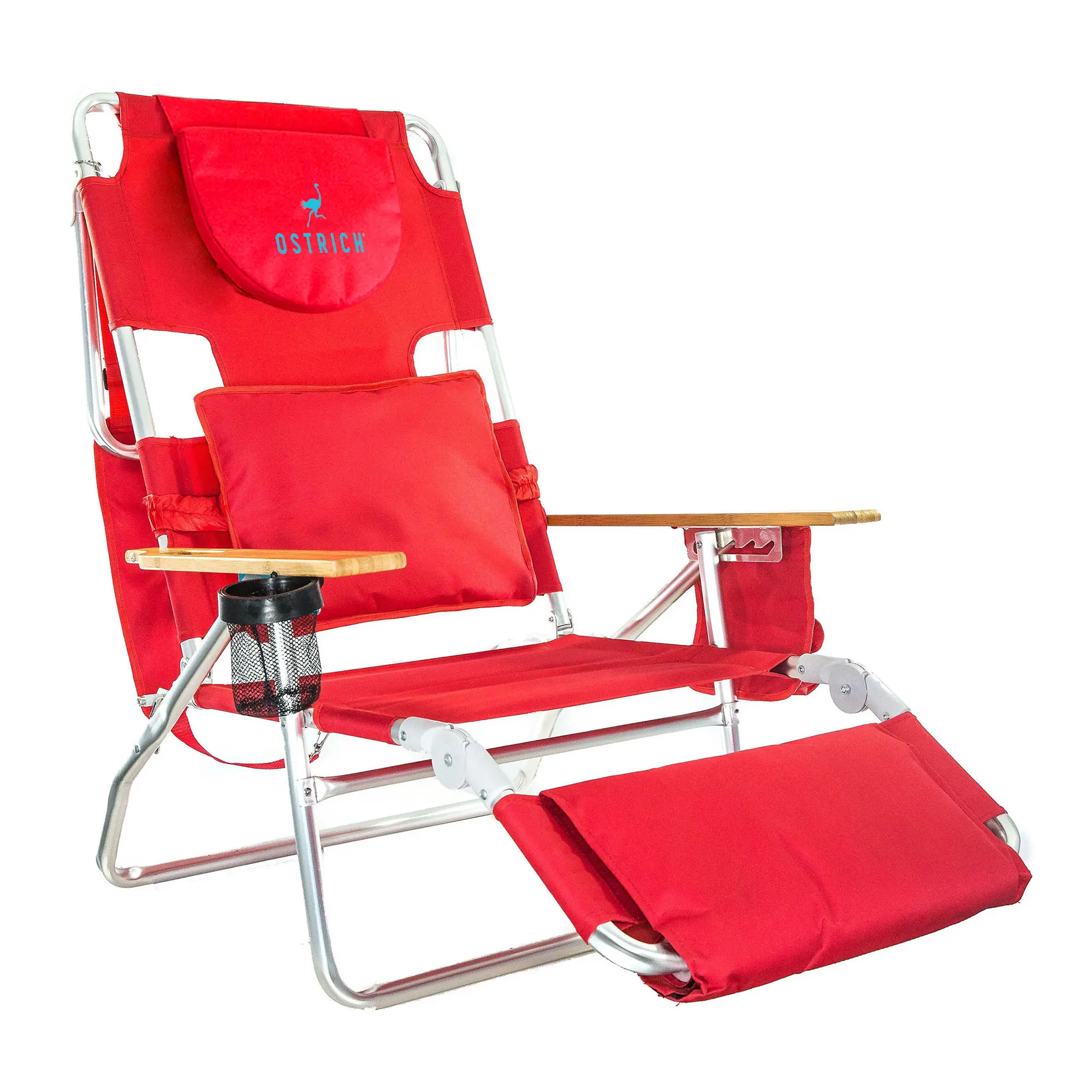 3-in-1 Reclining Lounge Chair – Padded Folding Beach Chair with Adjustable Positions for Pool, Patio & Sunbathing