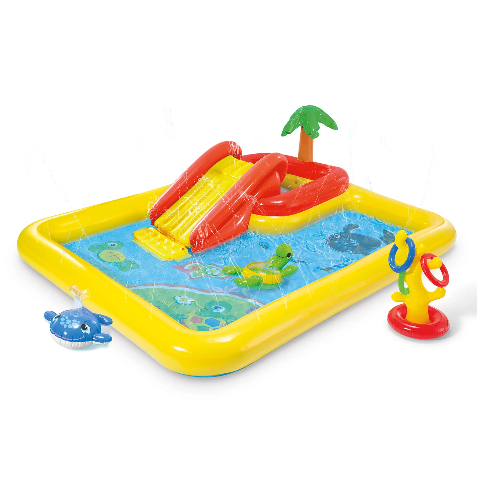 Inflatable Dinosaur Water Park – Kids Outdoor Splash Pool with Water Slide, Sprayer & Summer Backyard Fun