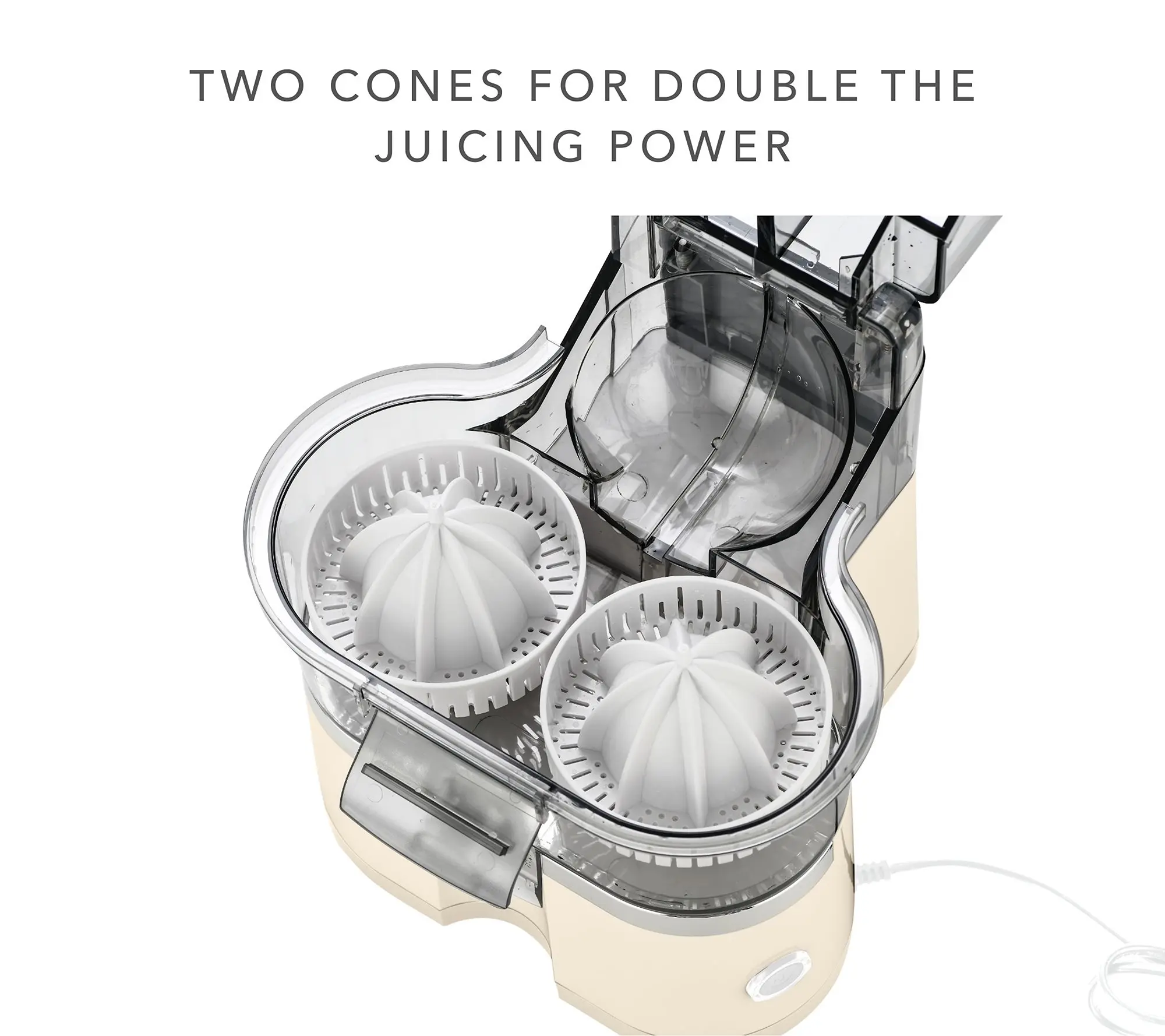 Dual-Head Electric Citrus Juicer with Built-In Slicer