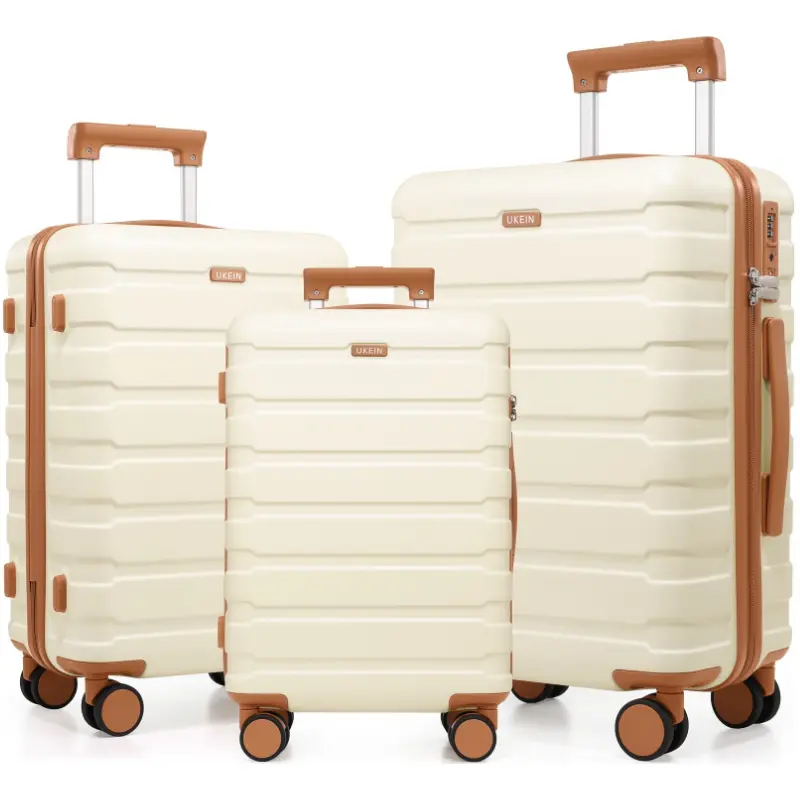 3-Piece Luggage Set 20"/24"/28" Hardside Suitcases with Double Spinner Wheels TSA Lock Lightweight Durable Travel Luggage Set #Summervibes