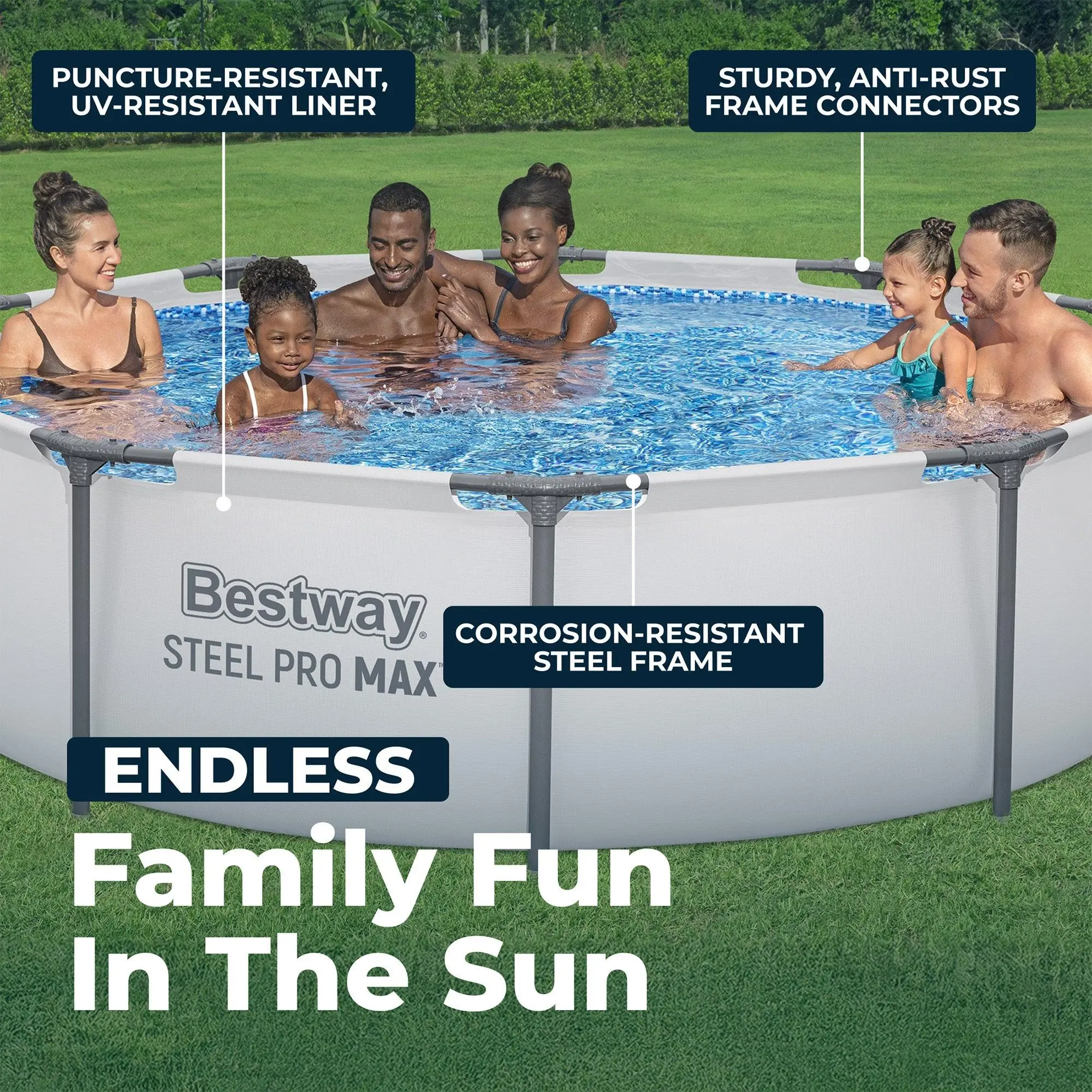 Bestway Steel Pro MAX 10'x30" Round Above Ground Outdoor Swimming Pool with Pump