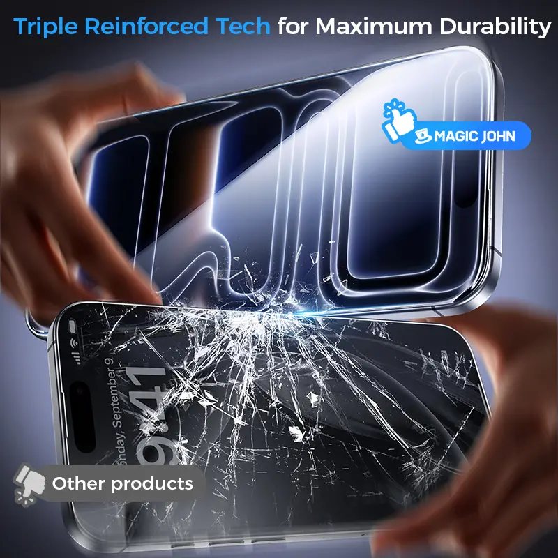 [*Please specify your phone model when ordering*] Premium upgraded privacy screen protector, dustproof and bubble-free design, ultra-clear.