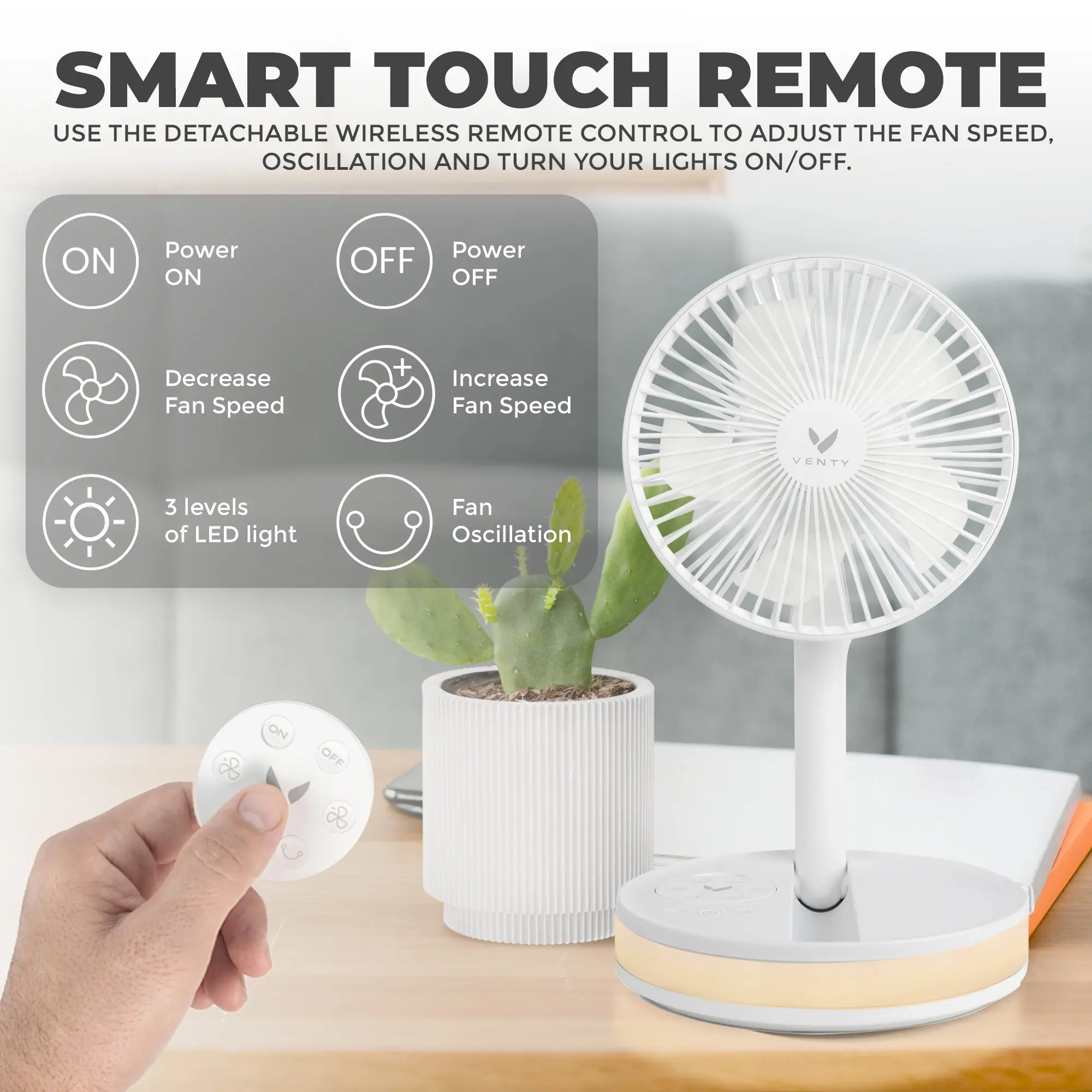 Portable Rechargeable Fan – Powerful Cooling, Long Battery Life & Travel-Friendly Design