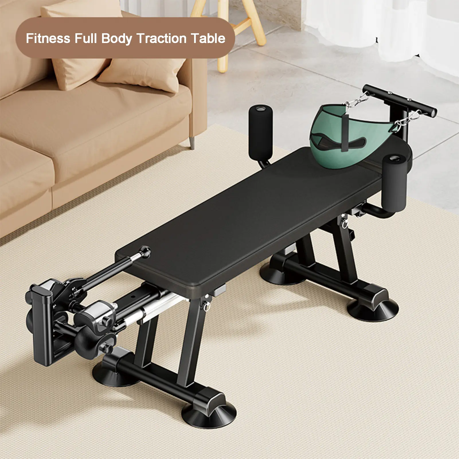 Electric Fitness Full Body Traction Table, Massage Cervical Traction Bench & Lumbar Traction Bed, Home Stretch Decompression Machine for Tension Relief, Lumbar Stretching
