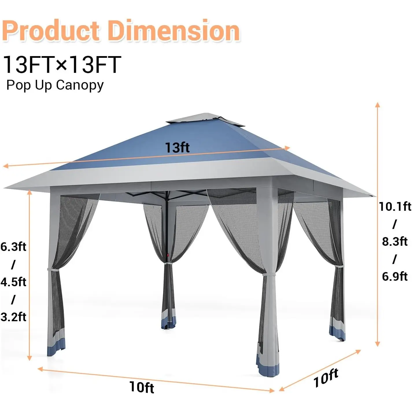 Pop Up Gazebo Tent 13x13
