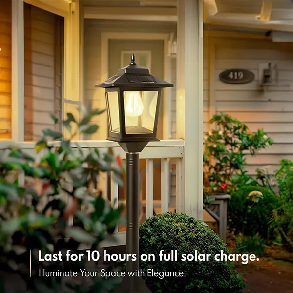 2-Pack Solar Lamp Posts | Waterproof Outdoor Floor Lights for Patio & Garden