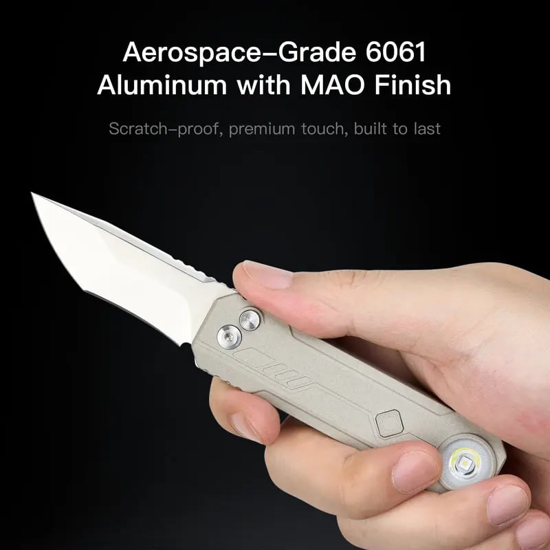 LK 2-in-1 EDC Gear, M390 Blade + USB-C Rechargeable Flashlight