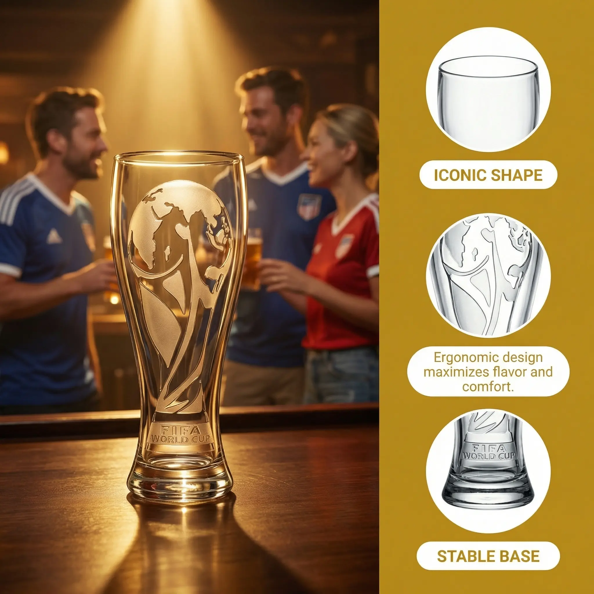 【WORLD CUP 2026 】Gift Set（Not Glass） 17oz Shatterproof Trophy & Trophy-Shaped Bottle Opener - Perfect for soccer Fans & Parties