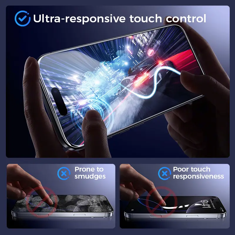 [*Please specify your phone model when ordering*] Premium upgraded privacy screen protector, dustproof and bubble-free design, ultra-clear.