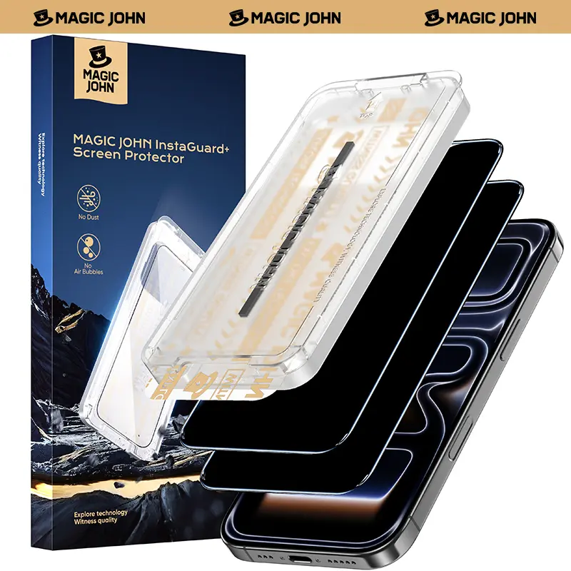 [*Please specify your phone model when ordering*] Premium upgraded privacy screen protector, dustproof and bubble-free design, ultra-clear.