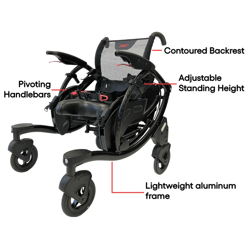 Sit-to-stand wheelchair walker