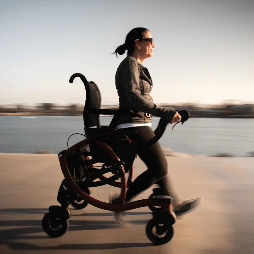 Sit-to-stand wheelchair walker