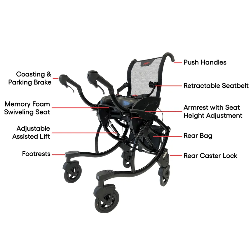 Sit-to-stand wheelchair walker