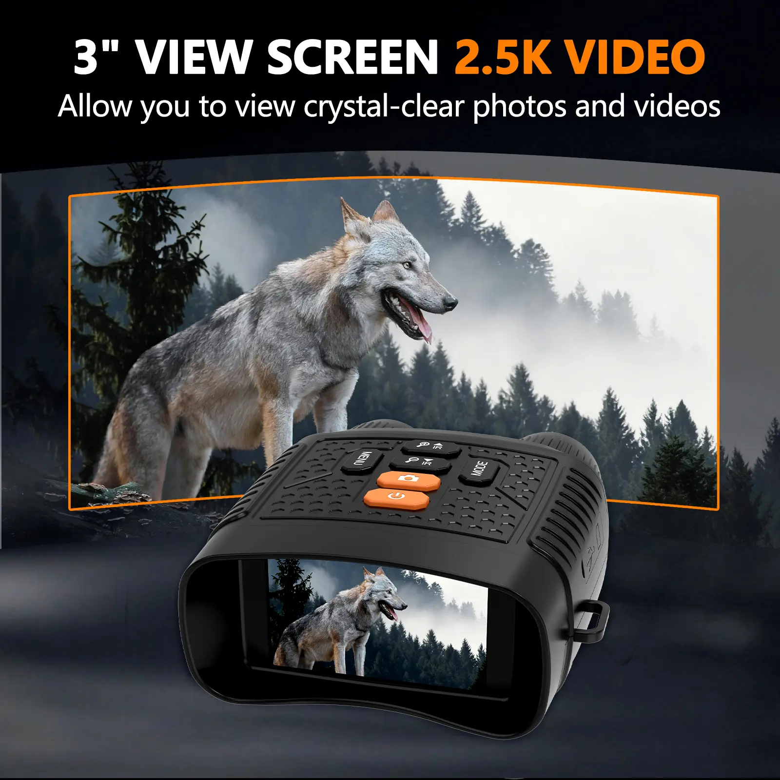 Night Vision Goggles-Night Vision Binoculars,2000 mAh Battery,7 Levels Infrared,6X Digital Zoom(Wildlife Observation,Hunting,Camping)