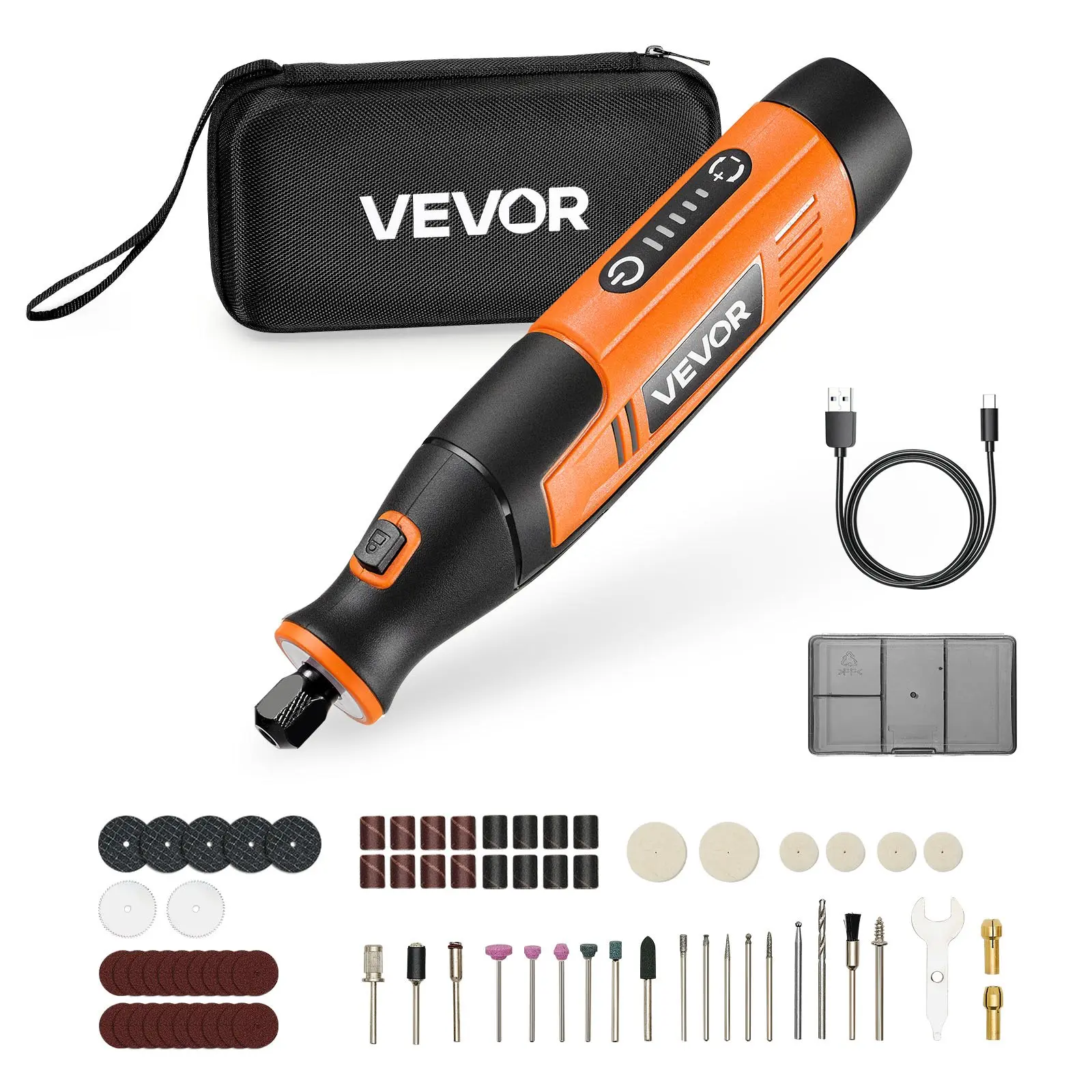 Premium 119-Piece Cordless Mini Rotary Tool Kit - 28-Speed Portable Power Multi-Purpose Tool for DIY Crafts, Engraving & Sanding
