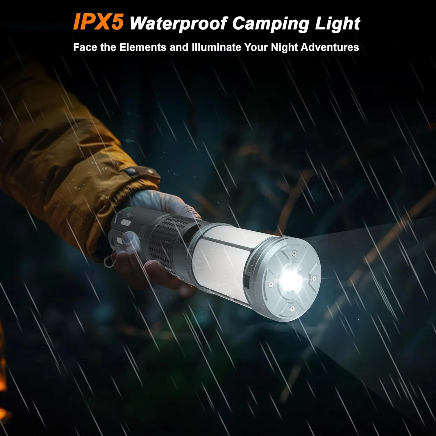 Portable Tent Light — Rechargeable, Retractable Tent Light with Stand (12,000 mAh) — Lighting Equipment