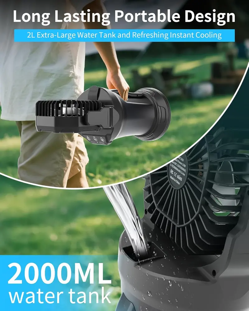 38000mA Portable Misting Fan