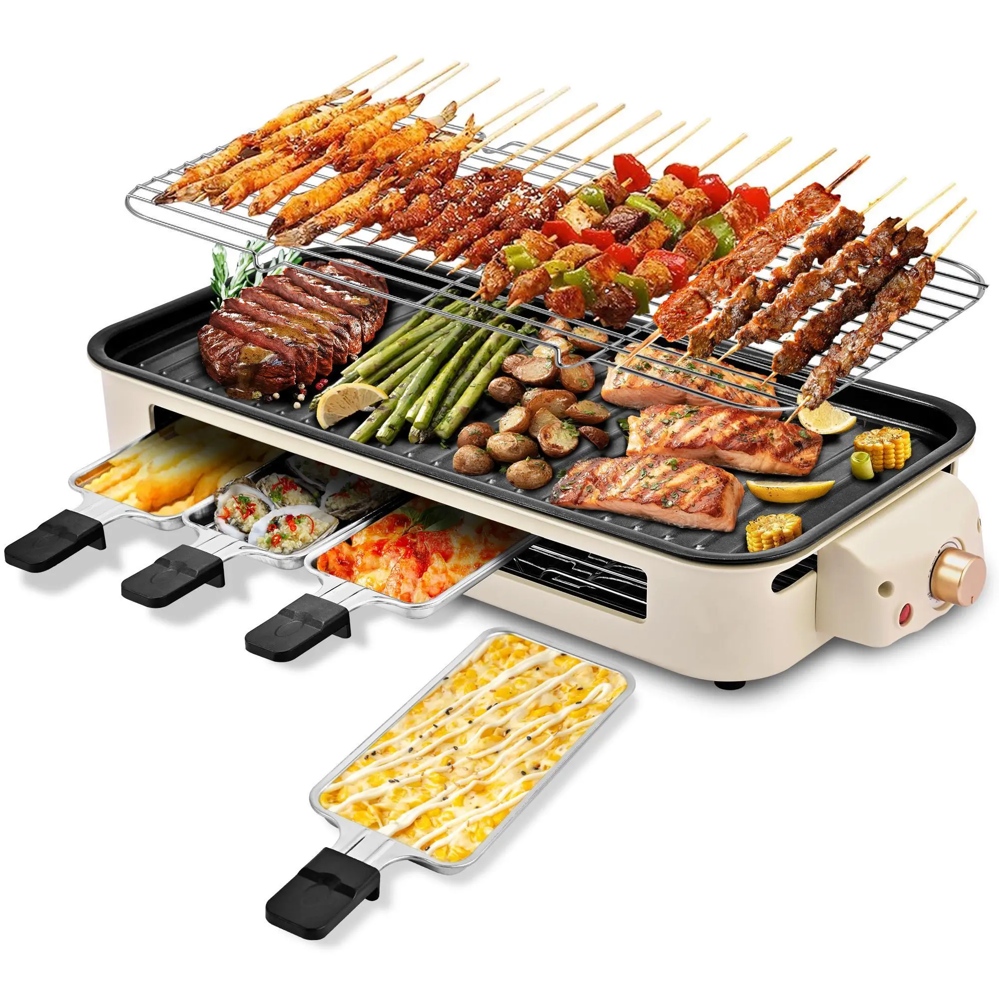 2-in-1 Smokeless Electric Indoor Grill