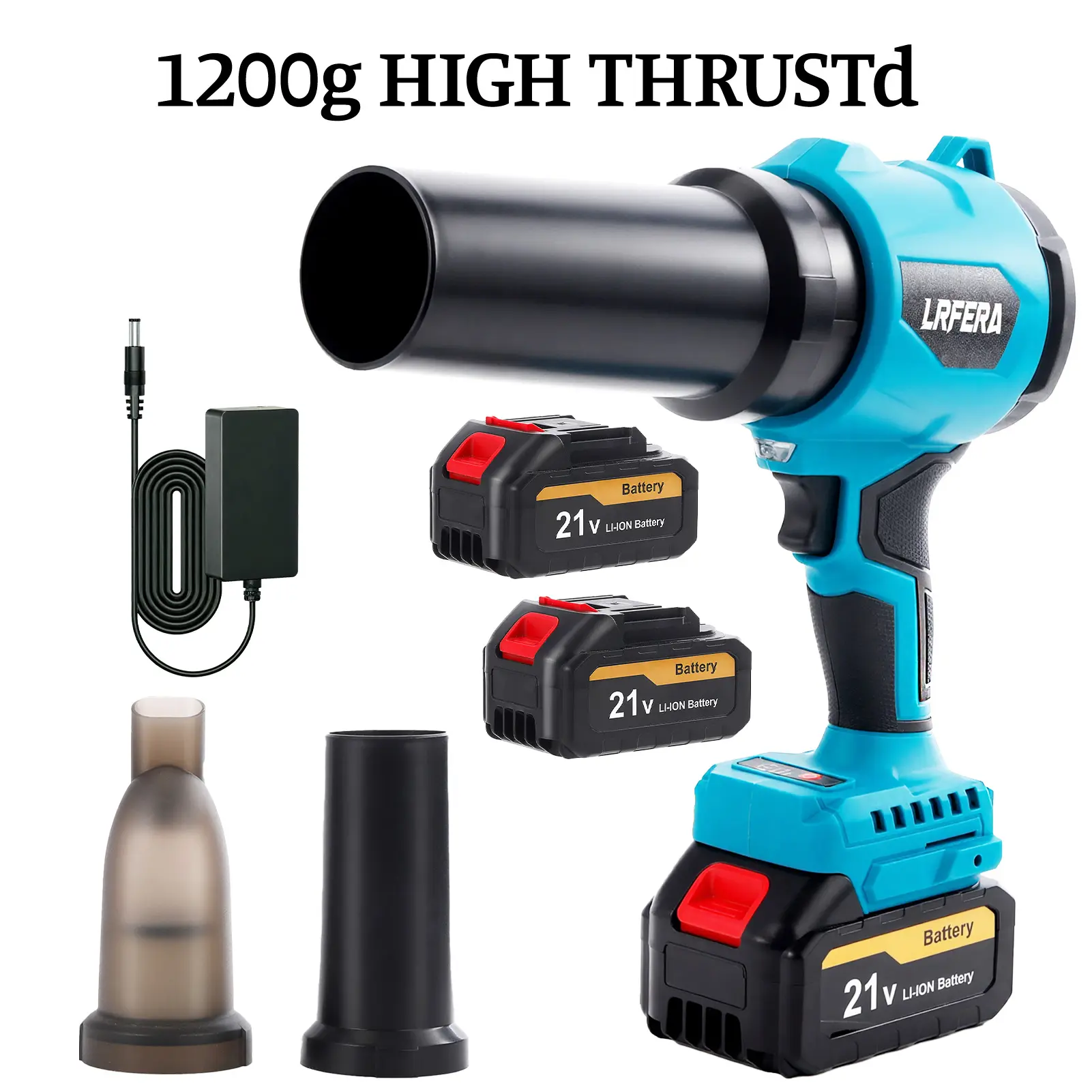 Leaf blower and vacuuming two functions with 3speed modes,Leaf Blower Cordless - 21V Powerful Electric Leaf Blower with 2 x 4.0Ah Batteries and Charger