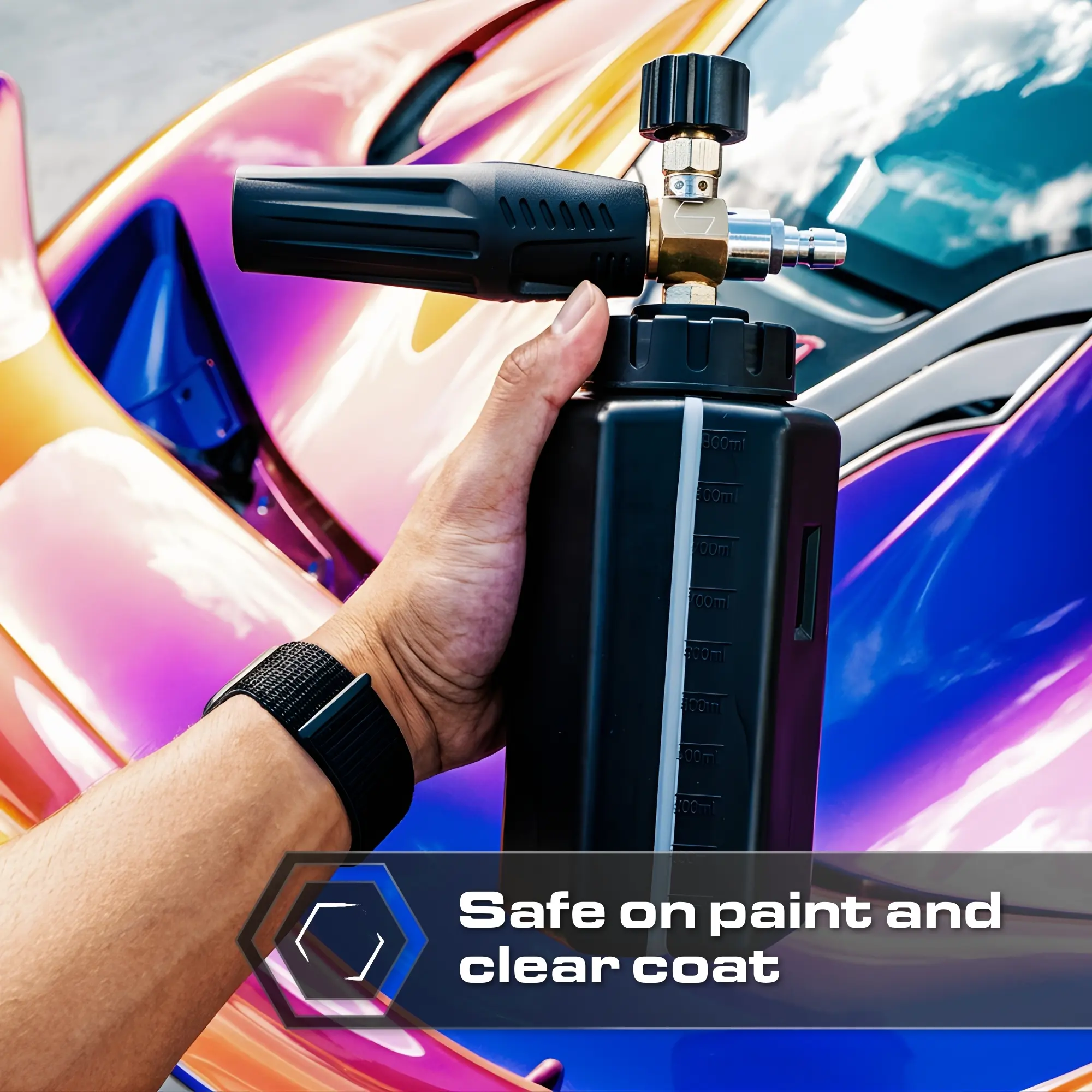 Foam Cannon Pro – High-Performance Foam Cannon with 1000ml Capacity, Thick Shaving Cream-Like Foam, and 1/4" Quick Connect
