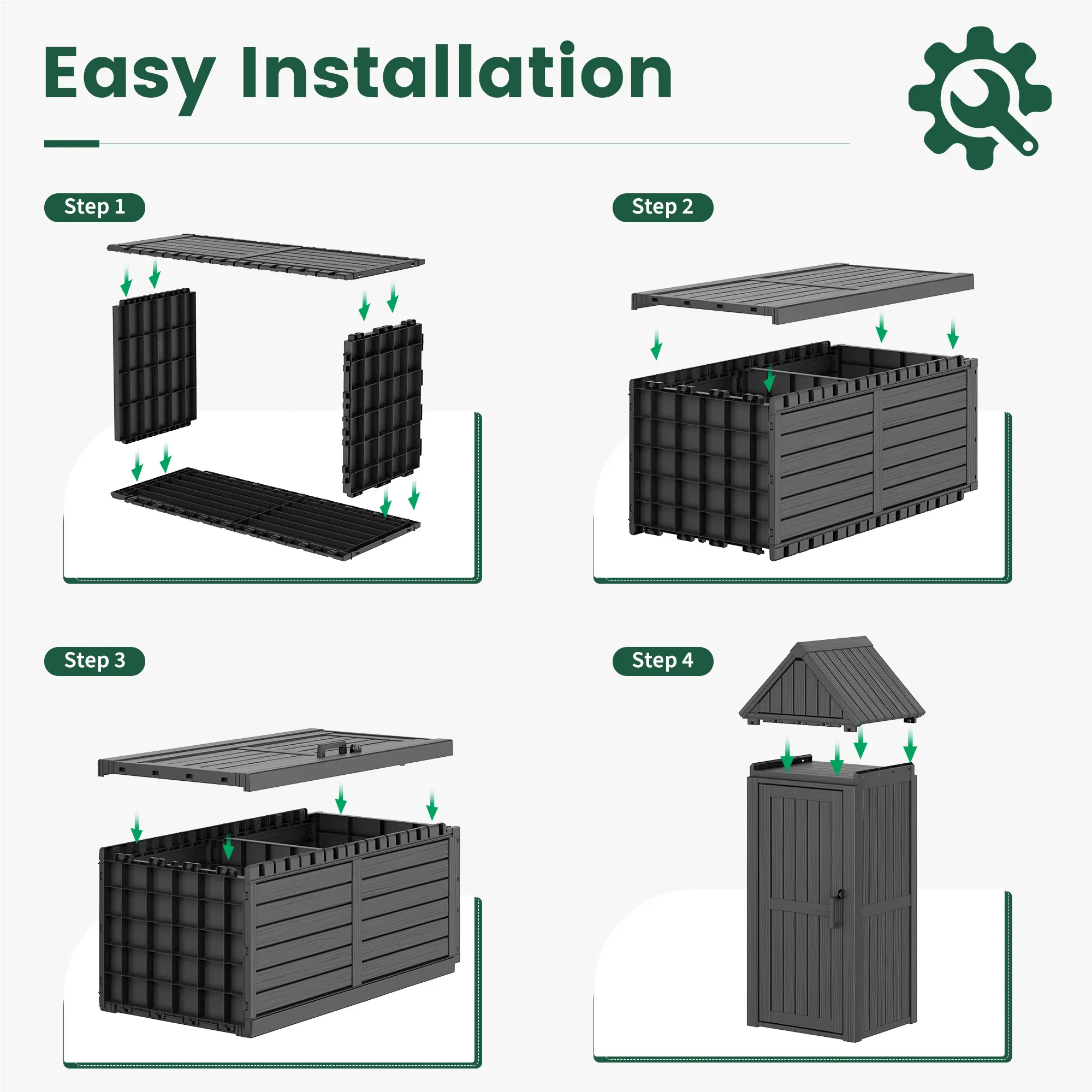 Outdoor Storage Cabinet, Cleaning Cabinet, Tool Cabinet, Rainproof and Waterproof, Sunproof for Backyards & Patios, Backyard Storage Box,Summervibes