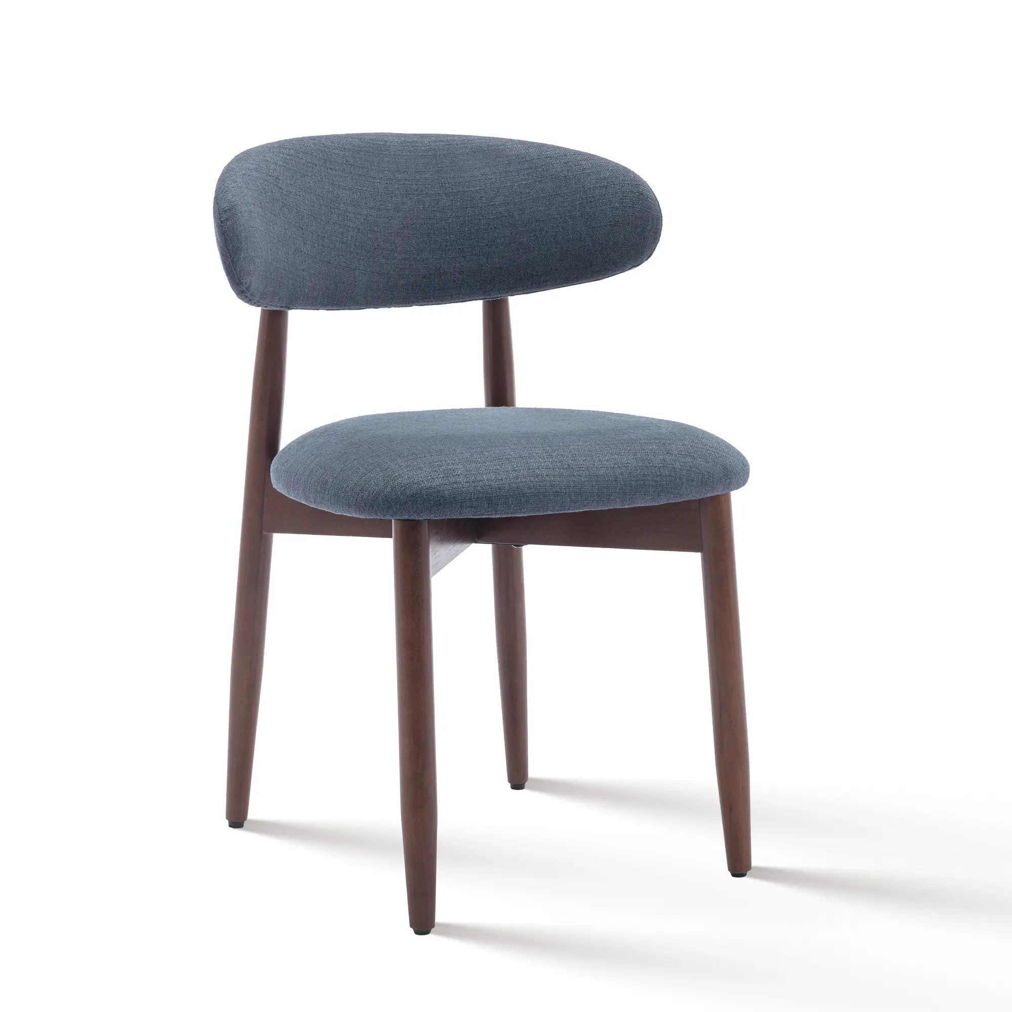 Modern Upholstered Dining Chair – Ergonomic Backrest, Premium Fabric Finish & Natural Wood Frame
