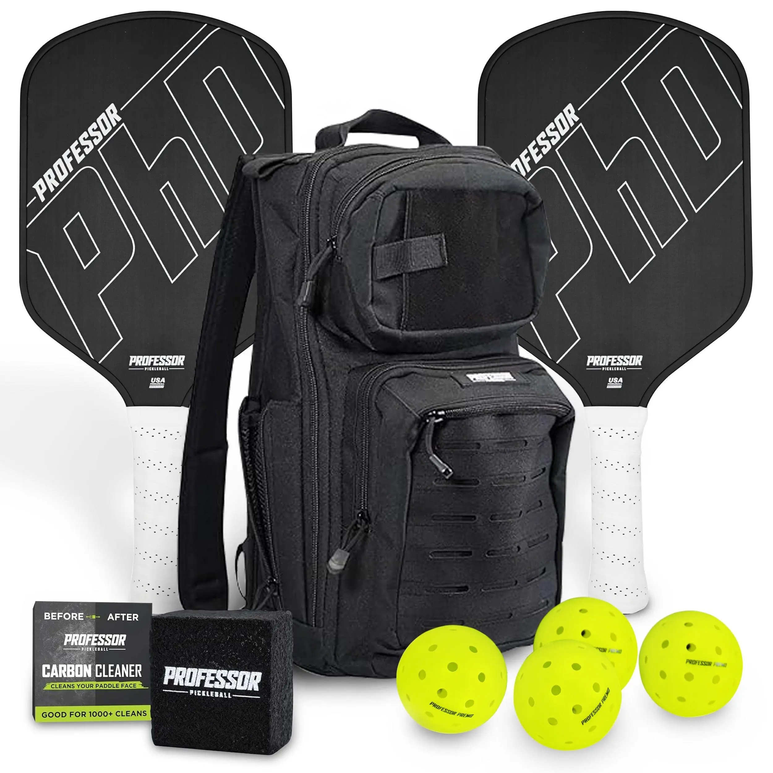 Raw Carbon Fiber Pickleball Paddle - 16MM - USA Pickleball Approved - Honeycomb Core - Power & Control