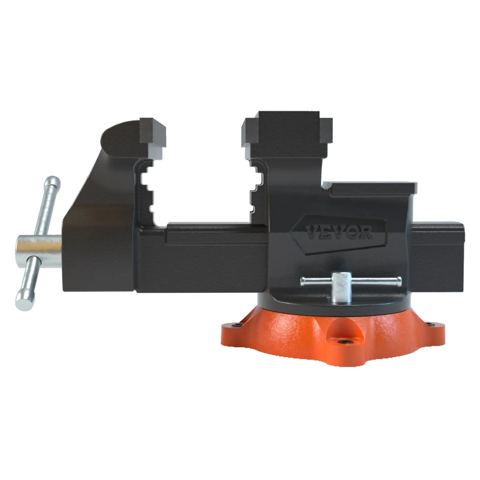 6.5" Jaw Width 6.5" Forward &9.3" Reverse Opening Bench Vise, 360-Degree Swivel Locking Base Multipurpose Workbench with Anvil