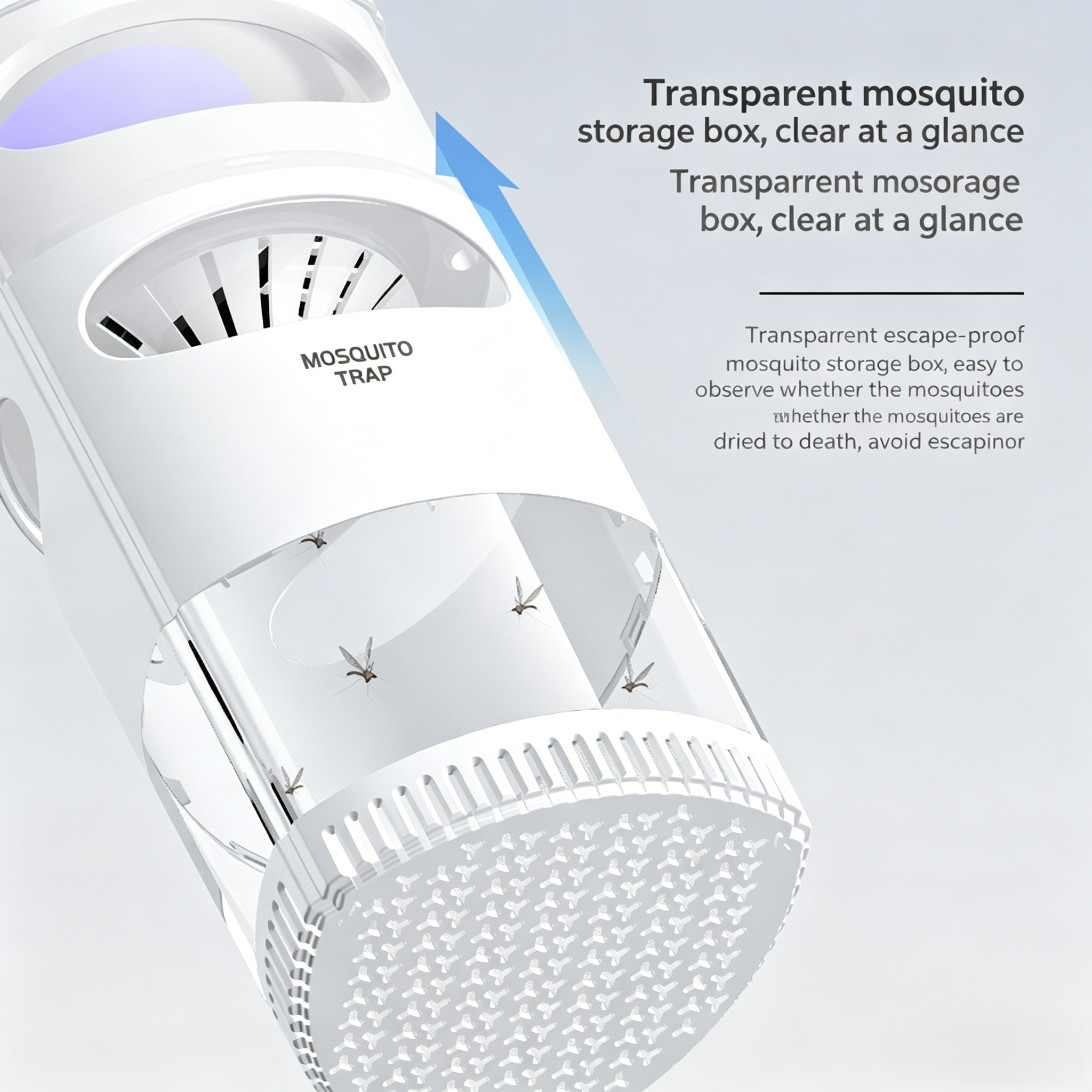 Indoor Flying Insect Trap Quiet UV Mosquito & Gnat Catcher