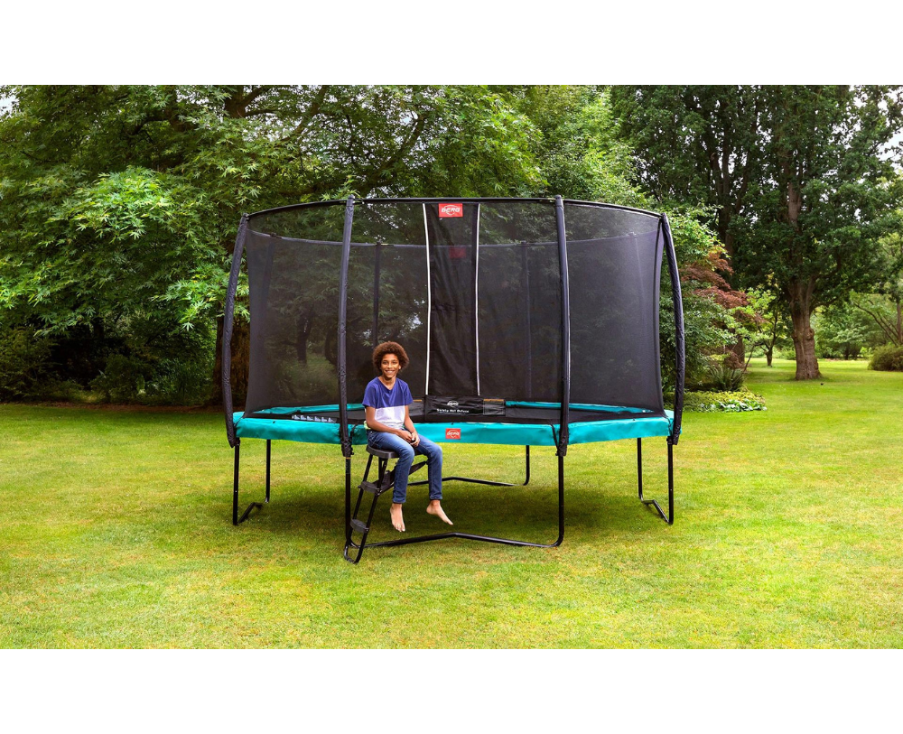 BERG Champion 14' Round Above Ground Trampoline + Safety Net Deluxe