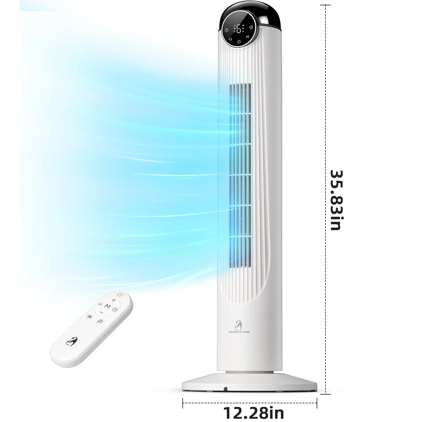 Tower Fan - Bladeless, Remote Control, 85° Oscillation