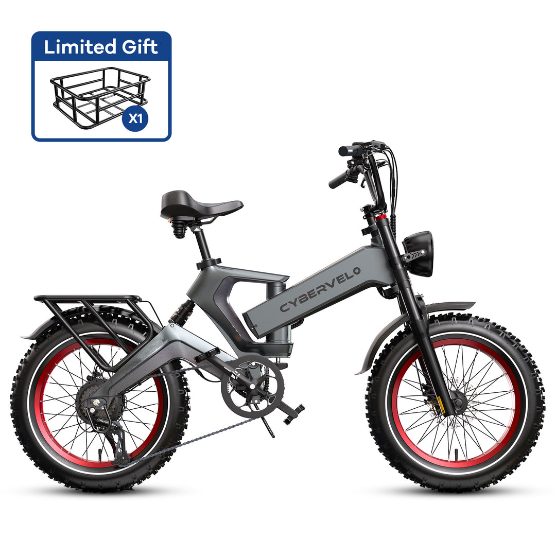 EK6 Adult Folding Electric Bike, with a top speed of 35 mph and a range of 100 miles (Buy now and get two batteries free)