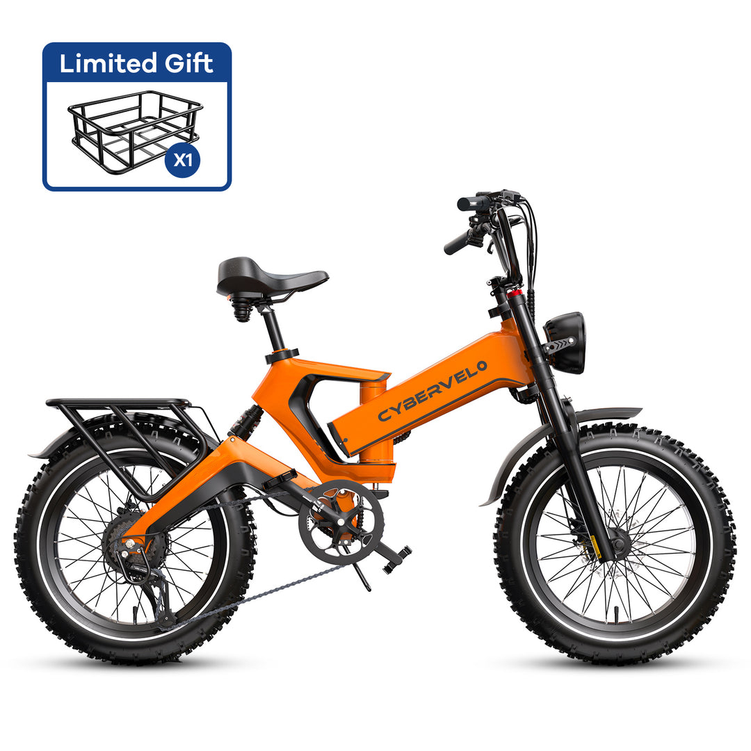 EK6 Adult Folding Electric Bike, with a top speed of 35 mph and a range of 100 miles (Buy now and get two batteries free)