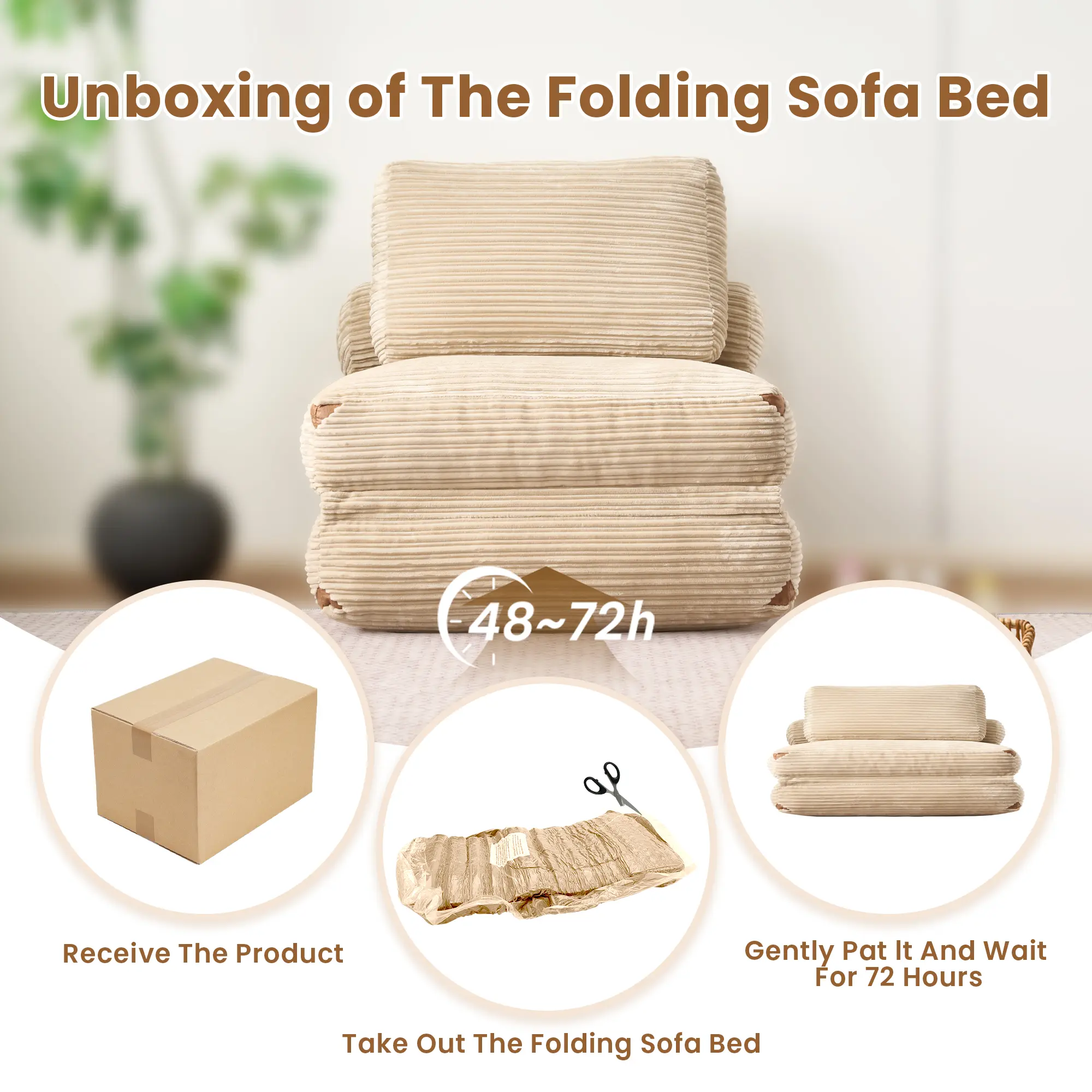 Foldable Cloud Sofa Bed,Convertible Sleeper Chair with Pillow Foldable Mattress with Back Support, Portable Fold Out Chair Bed Comfy Floor Sofa Lounge for Living Room Bedroom