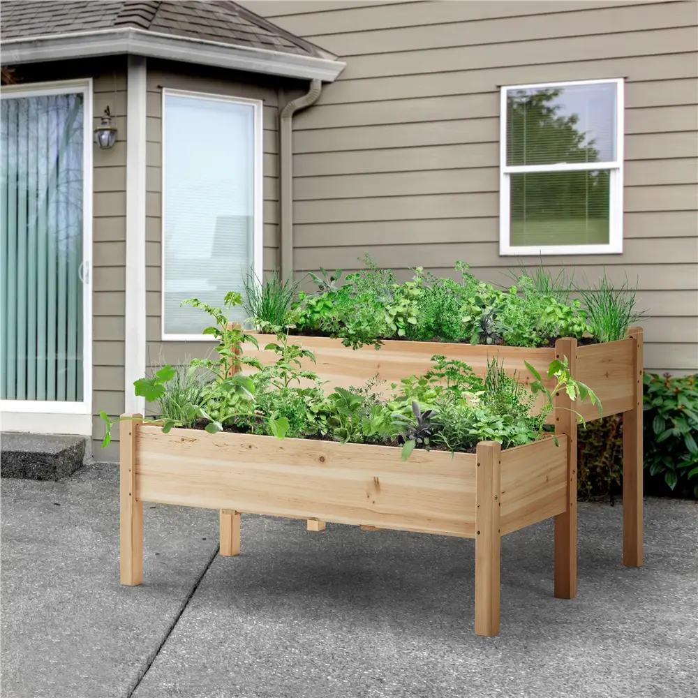 Large Raised Garden Bed Elevated Wooden Horticulture Planter Box with Legs Standing Growing Bed for Gardening/Backyard/Patio/Balcony