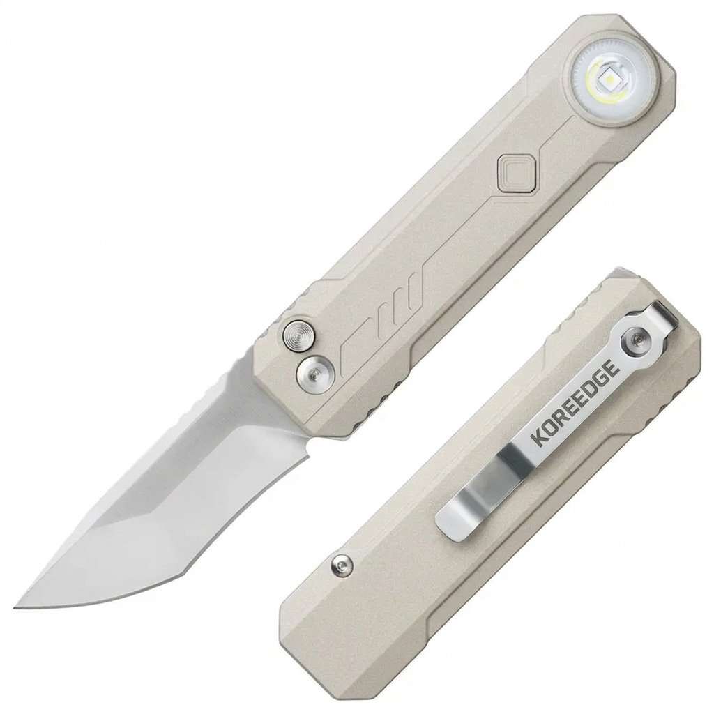 LK 2-in-1 EDC Gear, M390 Blade + USB-C Rechargeable Flashlight